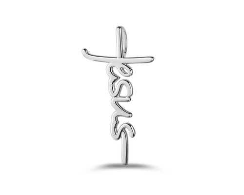 Jesus kreuz anhänger silber - jesus,