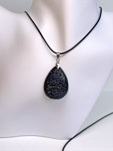Schwarze lava kette halskette - lava,