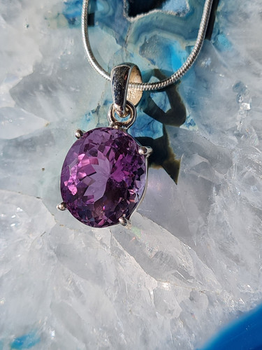 Großer amethyst anhänger mit - großer,