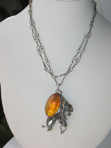 Jugendstil silber anhänger - xl,