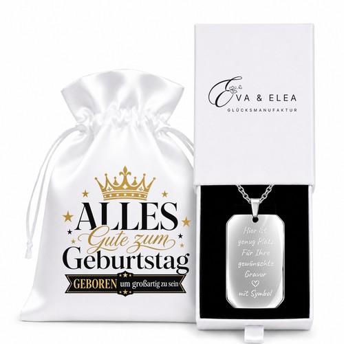 Kette mit gravur geburtstag - mit,