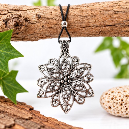 Kette mit großem blume - mit,