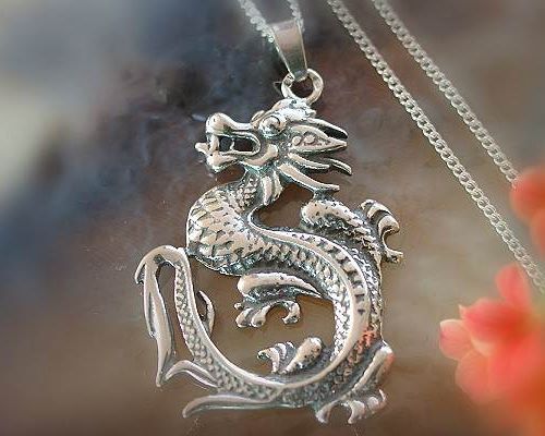 Drachen anhänger silber - drachen,